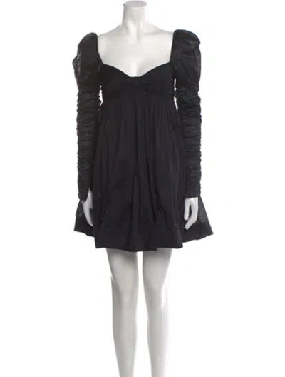 Pre-owned Zimmermann Square Neckline Mini Dress In Black