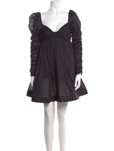 Pre-owned Zimmermann Square Neckline Mini Dress In Black