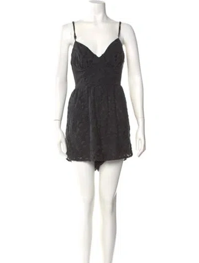 Pre-owned Zimmermann Square Neckline Mini Dress In Black