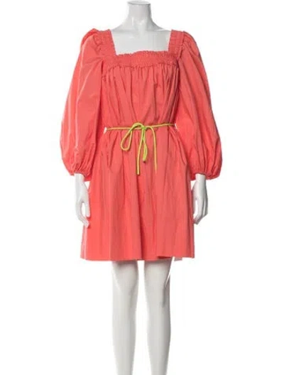 Pre-owned Zimmermann Square Neckline Mini Dress In Orange