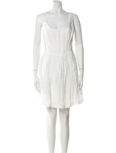 Pre-owned Zimmermann Square Neckline Mini Dress In White