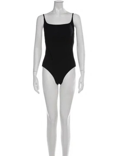 Pre-owned Zimmermann Square Neckline Sleeveless Bodysuit In Black