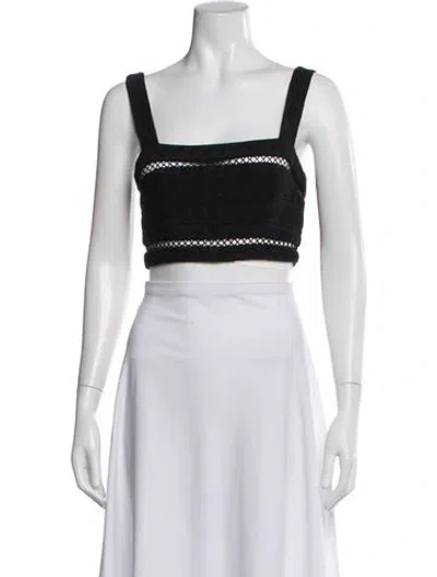 Pre-owned Zimmermann Square Neckline Sleeveless Crop Top In Blue