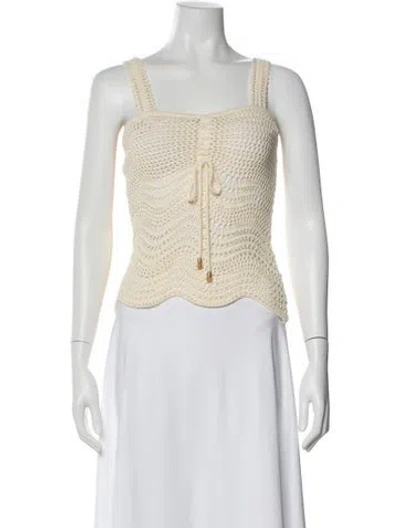 Pre-owned Zimmermann Square Neckline Sleeveless Top In Neutral