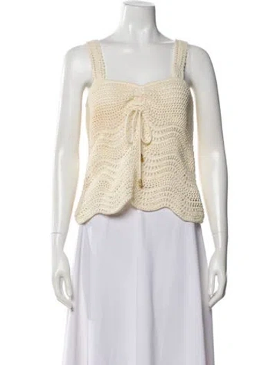 Pre-owned Zimmermann Square Neckline Sleeveless Top In Neutral