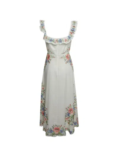 Pre-owned Zimmermann Square-neck Maxi Dress In White