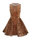 Zimmermann Crush Crystal-embellished Paneled Leopard-print Linen And Silk-blend Mini Dress In Brown