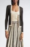 Zimmermann Story 1 Metallic Rib Cardigan In Black/ Gold