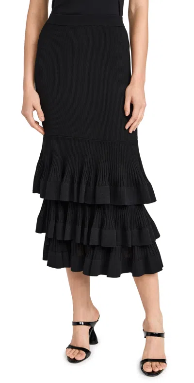 Zimmermann Story 1 Tiered Ruffle Skirt Black