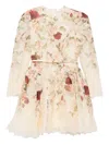 Zimmermann Womens Cream Cascade Hypnotic Lace Linen And Silk Mini Dress In Multi