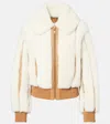 Zimmermann Story Shearling Bomber Jacket In White