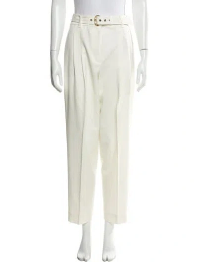 Pre-owned Zimmermann Straight Leg Pants In Neutral