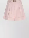 Zimmermann Straight Pleated Shorts Rolled Hem