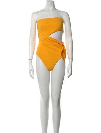 Pre-owned Zimmermann Strapless Bodysuit W/ Tags In Yellow