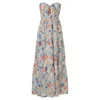 Zimmermann Strapless Cutout Knotted Floral-print Maxi Dress In Multicolor Linen In Multi