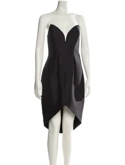 Pre-owned Zimmermann Strapless Knee-length Dress In Black