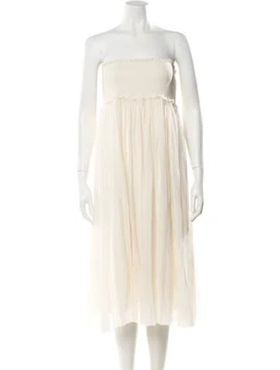 Pre-owned Zimmermann Strapless Knee-length Dress In Neutral