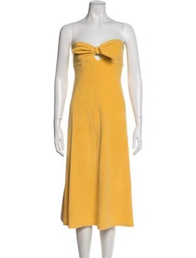 Pre-owned Zimmermann Strapless Midi Length Dress W/ Tags In Yellow