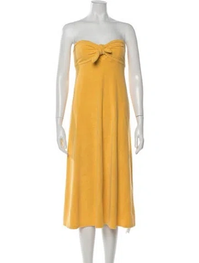 Pre-owned Zimmermann Strapless Midi Length Dress In Yellow