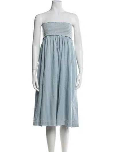 Pre-owned Zimmermann Strapless Mini Dress In Blue