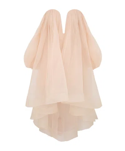 Zimmermann Womens Peach Crush Strapless Silk-organza Mini Dress In Pink