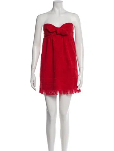 Pre-owned Zimmermann Strapless Mini Dress In Red