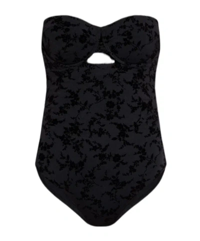Zimmermann Wylie Textured One-piece Swimsuit In Black