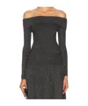 Zimmermann Crush Off-the-shoulder Cropped Metallic Stretch-knit Top In Black
