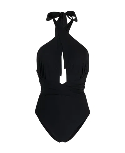 Zimmermann Strapped One-piece Swimsuit In Black