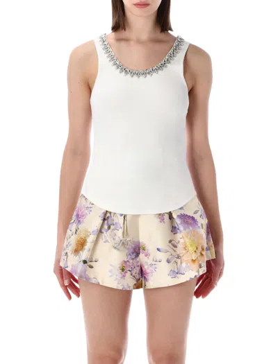 Zimmermann Strass Tank Top In White