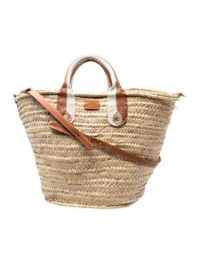 Pre-owned Zimmermann Straw Bucket Bag In Neutral