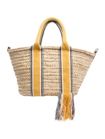 Pre-owned Zimmermann Straw Tote In Neutrals