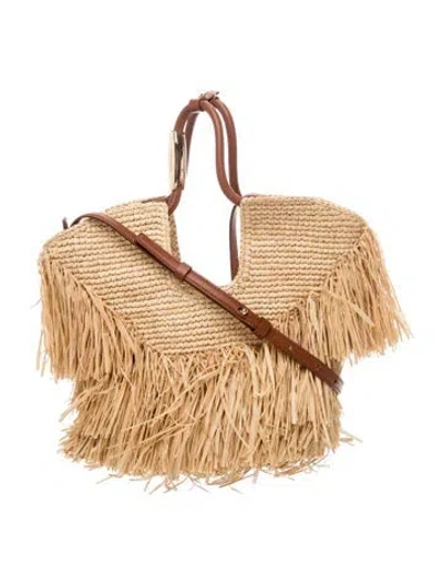 Pre-owned Zimmermann Straw Tote In Neutrals
