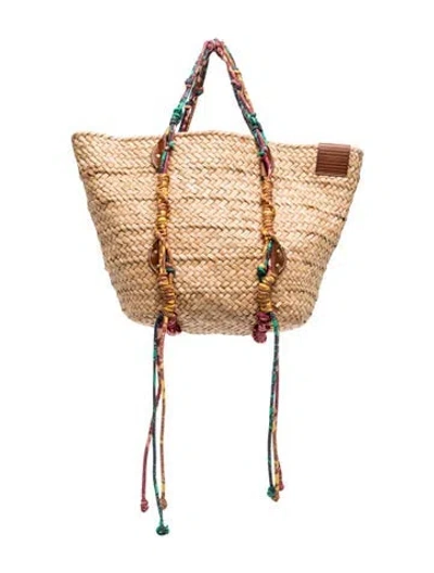 Pre-owned Zimmermann Straw Tote In Neutrals