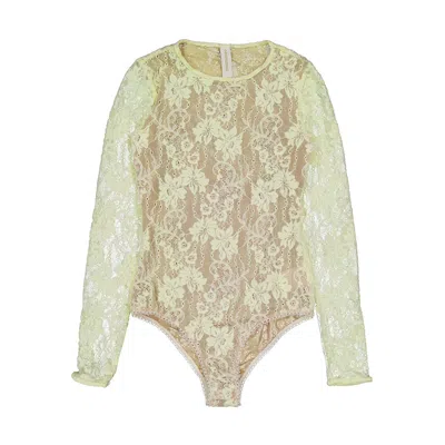 Zimmermann Stretch Lace Bodysuit In Neutral