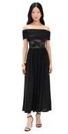 Zimmermann Off-the-shoulder Lace-trimmed Gathered Stretch-jersey Maxi Dress In Black
