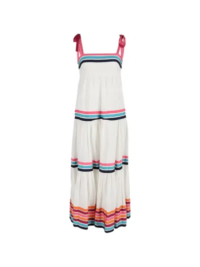 Pre-owned Zimmermann Stripe-detail Dress In White