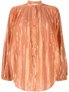 Zimmermann Striped Cotton Billow Blouse In Orange