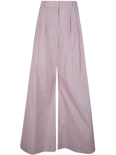 Zimmermann Stripe Wide Leg Pant In Pink