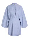 Zimmermann Drawstring Stripe Mini Dress Hydrangea Stripe In Blue