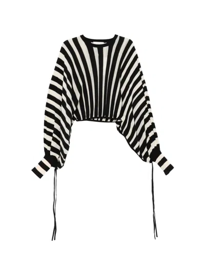 Zimmermann Rebellion Drawn Cropped Cotton-linen Blend Sweater In Multi