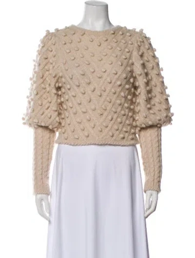 Pre-owned Zimmermann Striped Bateau Neckline Sweater In Neutral