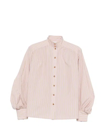 Zimmermann Striped Buttoned Blouse In Pink