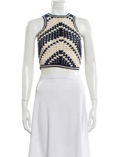 Pre-owned Zimmermann Striped Crew Neck Sweater In Blue