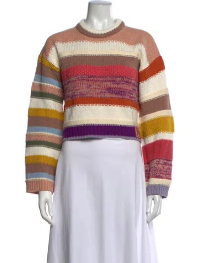 Pre-owned Zimmermann Striped Crew Neck Sweater In Neutrals