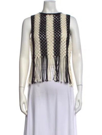 Pre-owned Zimmermann Striped Crew Neck Sweater In Neutrals