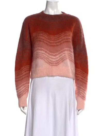 Pre-owned Zimmermann Striped Crew Neck Sweater In Orange