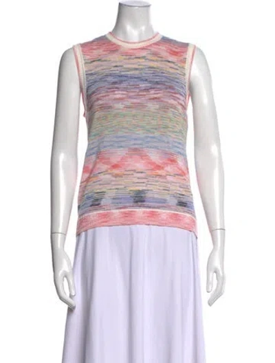 Pre-owned Zimmermann Striped Crew Neck Sweater In Pink