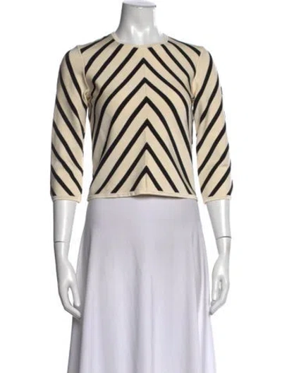 Pre-owned Zimmermann Striped Crew Neck Top In Neutral