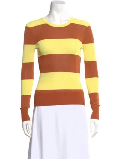 Pre-owned Zimmermann Striped Crew Neck Top In Orange
